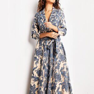 NWT Jovani 26148SC Embroidered Mother of the Bride Dress Navy/Nude 16